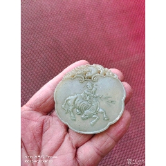 民國和田玉人物詩紋牌子