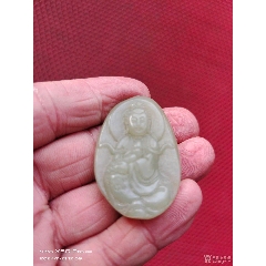 民國和田玉雕刻觀音