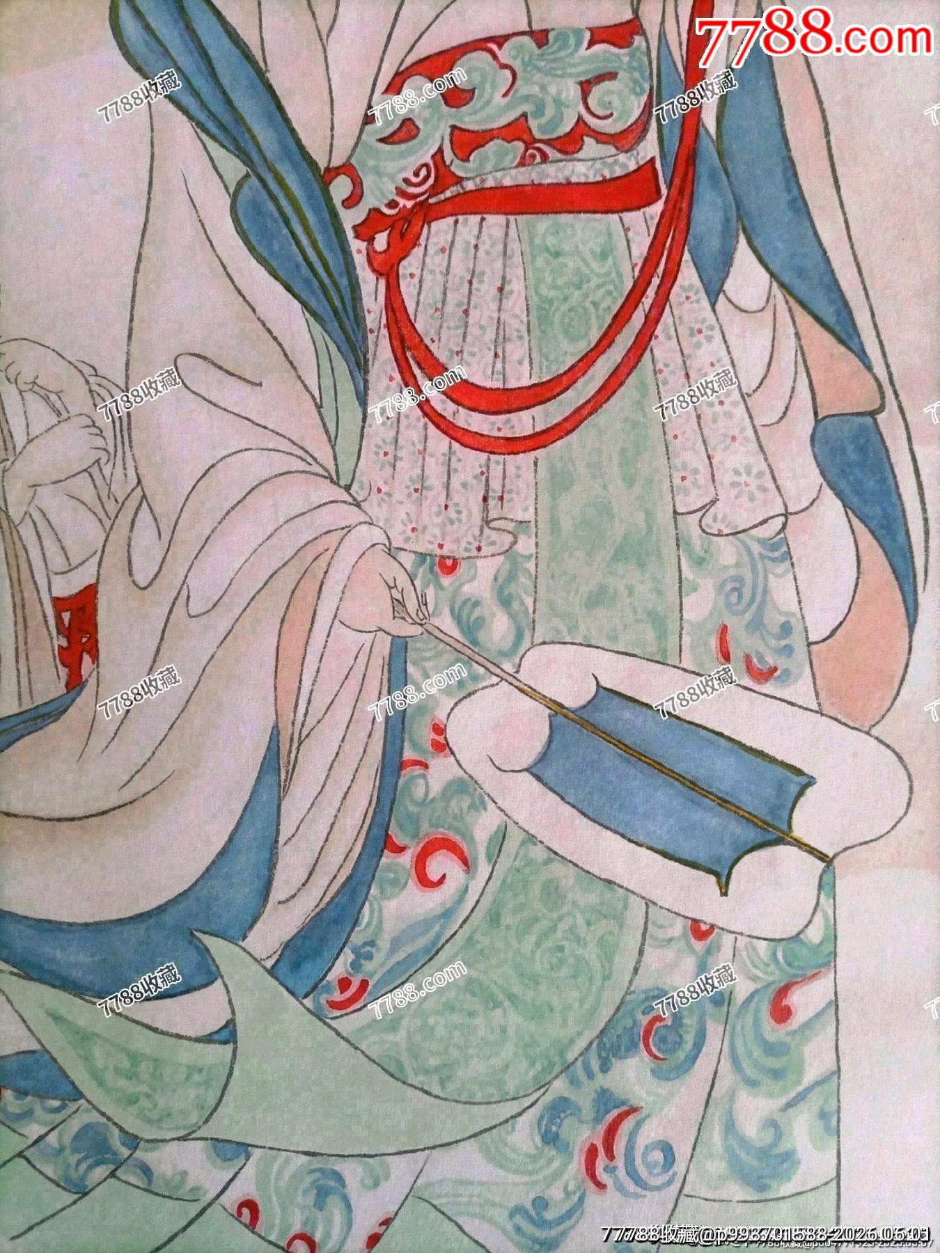 敦煌壁畫修復(fù)專家、中歐筆畫藝術(shù)交流大使、“敦煌幻彩畫派”開創(chuàng)者李新作品《蟠桃獻(xiàn)壽_價格280元_第5張_
